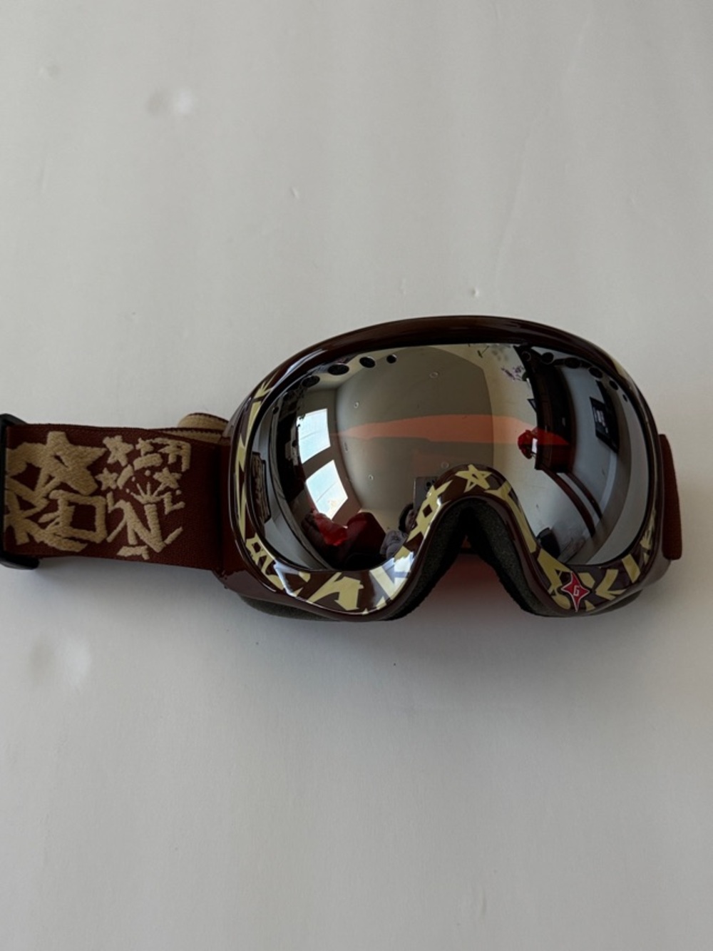 Gordini Ski Goggles Mirrored Lens Graffiti Brown